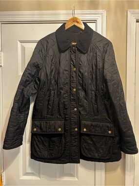 Barbour Beadnell Black Quilted Women's Jacket US 14